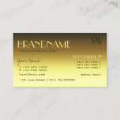 Luxury Gold Modern Mirror Letters voor Monogram Visitekaartje (Achterkant)