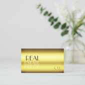 Luxury Gold Modern Mirror Letters voor Monogram Visitekaartje (Staand voorkant)