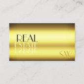 Luxury Gold Modern Mirror Letters voor Monogram Visitekaartje (Voorkant)