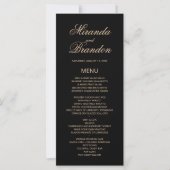 Luxury Gold Monogram Black Wedding Menu Kaart (Voorkant)