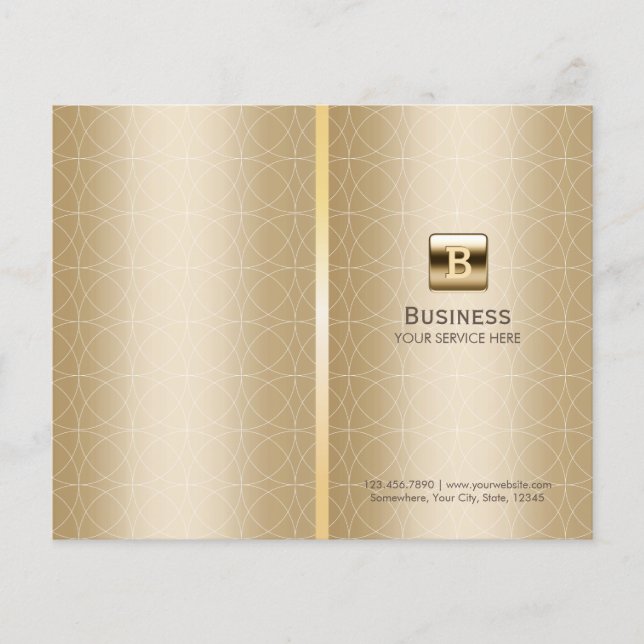 Luxury Gold Monogram Elegant Bi-Fold Brochure