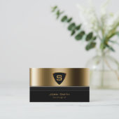 Luxury Gold Monogram Geoloog Visitekaartje (Staand voorkant)