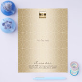 Luxury Gold Monogram Geometric Elegant Flyer (Enkel)