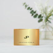 Luxury Gold Monogram Glamor Modern Elegant Cool Visitekaartje (Staand voorkant)
