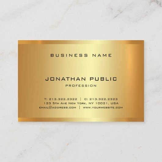 Luxury Gold Monogram Glamor Modern Elegant Cool Visitekaartje (Achterkant)