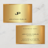 Luxury Gold Monogram Glamor Modern Elegant Cool Visitekaartje (Voorkant / Achterkant)