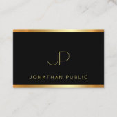 Luxury Gold Monogram Glamor Sjabloon Modern Elite Visitekaartje (Voorkant)