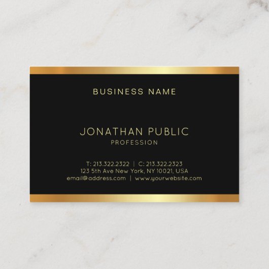 Luxury Gold Monogram Glamor Sjabloon Modern Elite Visitekaartje (Achterkant)