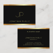 Luxury Gold Monogram Glamor Sjabloon Modern Elite Visitekaartje (Voorkant / Achterkant)