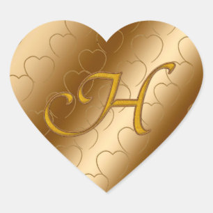 Luxury Gold Monogram H Hart Sticker