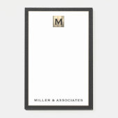 Luxury Gold Monogram Initiaal Logo Post-it® Notes (Voorkant)