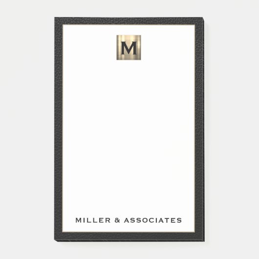 Luxury Gold Monogram Initiaal Logo Post-it® Notes (Voorkant)