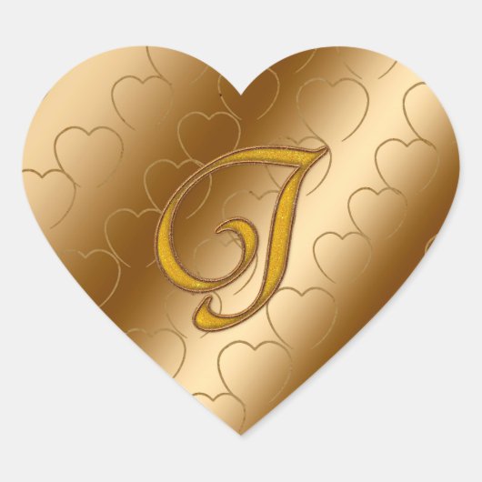 Luxury Gold Monogram J Hart Sticker (Voorkant)