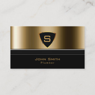 Luxury Gold Monogram Plumbing Visitekaartje