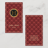 Luxury Gold Monogram Rood, gelimiteerd modern stuu Visitekaartje (Voorkant / Achterkant)