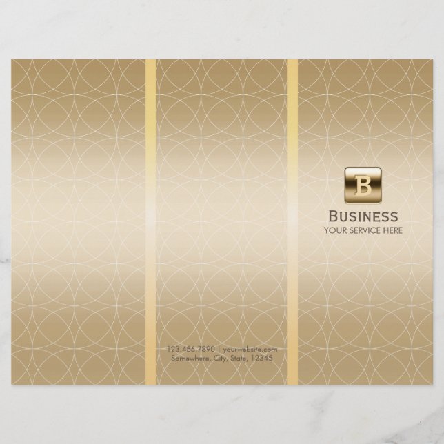 Luxury Gold Monogram Tri-Fold Modern Brochures (Voorkant)