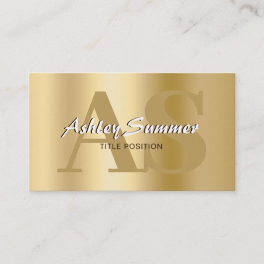 Luxury Gold Monogram Visitekaartje (Voorkant)