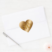 Luxury Gold Monogram W Hart Sticker (Envelop)