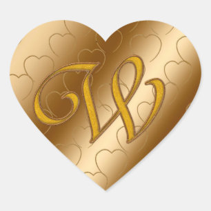 Luxury Gold Monogram W Hart Sticker