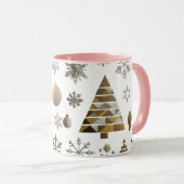 Luxury Gold Mosaic Geometric Tree Combo Mug Mok (Voorkant rechts)