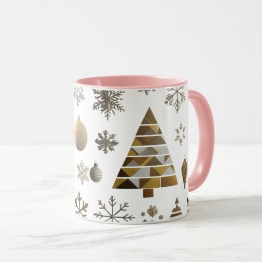 Luxury Gold Mosaic Geometric Tree Combo Mug  Mok (Voorkant rechts)