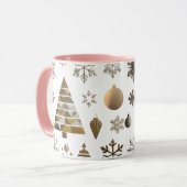 Luxury Gold Mosaic Geometric Tree Combo Mug Mok (Voorkant links)