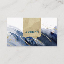 Luxury Gold & Navy Abstract Photographer Business  Visitekaartje