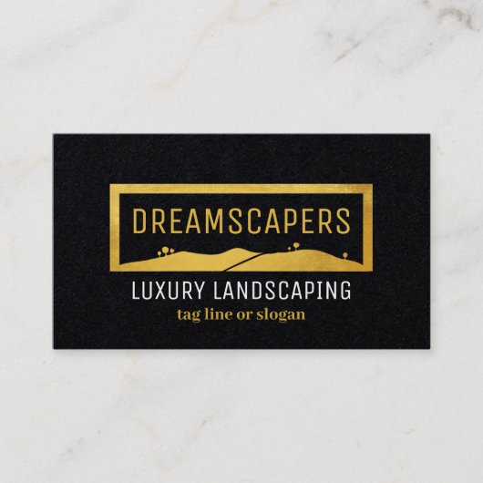 Luxury Gold op zwarte Visitekaartjes voor landscha (Voorkant)
