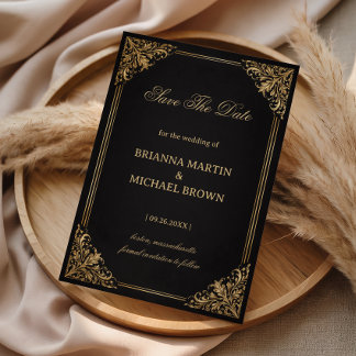 Luxury Gold Ornate Elegant Save The Date