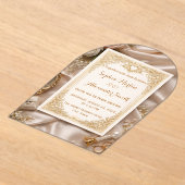 Luxury Gold Ornate Wedding Invitation Acryl Uitnodigingen (Laagn)