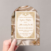 Luxury Gold Ornate Wedding Invitation Acryl Uitnodigingen (Insitu (Draagbaar))