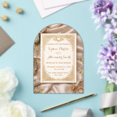 Luxury Gold Ornate Wedding Invitation Acryl Uitnodigingen (Insitu (Huwelijk))