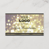 Luxury Gold Paarse Glitter Logo Black Golden Decor Visitekaartje (Voorkant)