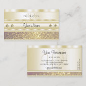 Luxury Gold Paarse Sparkle Glitter Monogram Modern Visitekaartje (Voorkant / Achterkant)