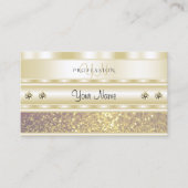 Luxury Gold Paarse Sparkle Glitter Monogram Modern Visitekaartje (Voorkant)