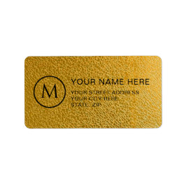 Luxury Gold Pattern Custom Monogram Address Label