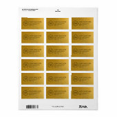 Luxury Gold Pattern Custom Monogram Address Label (Full Sheet)