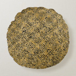 Luxury Gold Pattern ,Gold Black Rond Kussen