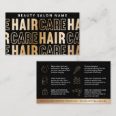 Luxury Gold Pattern Natercare Hair Instructions Visitekaartje (Voorkant / Achterkant)