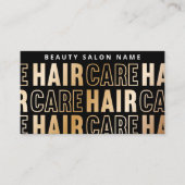 Luxury Gold Pattern Natercare Hair Instructions Visitekaartje (Voorkant)