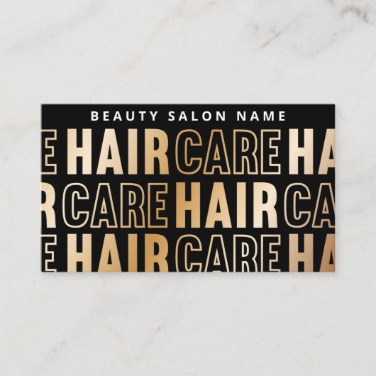 Luxury Gold Pattern Natercare Hair Instructions Visitekaartje (Voorkant)