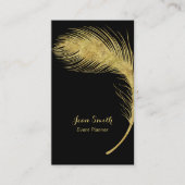 Luxury Gold Peacock Feather Elegant Visitekaartje (Voorkant)