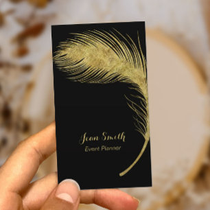 Luxury Gold Peacock Feather Elegant Visitekaartje