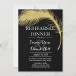 Luxury Gold Peacock Feather Rehearsal Dinner Kaart<br><div class="desc">Luxury Gold Peacock Feather Wedding Rehearsal Dinner Invitations.</div>