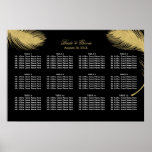 Luxury Gold Peacock Feather Wedding Seding Chart Poster<br><div class="desc">Luxury Gold Peacock Feather Wedding Seating Chart.</div>