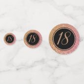 Luxury Gold Pink Glitter Birthday Age Confetti (Voorkanten)