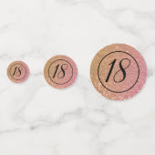 Luxury Gold Pink Glitter Birthday Age Confetti (Achterkanten)