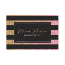 Luxury Gold Pink Glitter Stripes