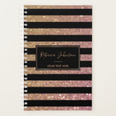 Luxury Gold Pink Glitter Stripes - Planner (Voorkant)