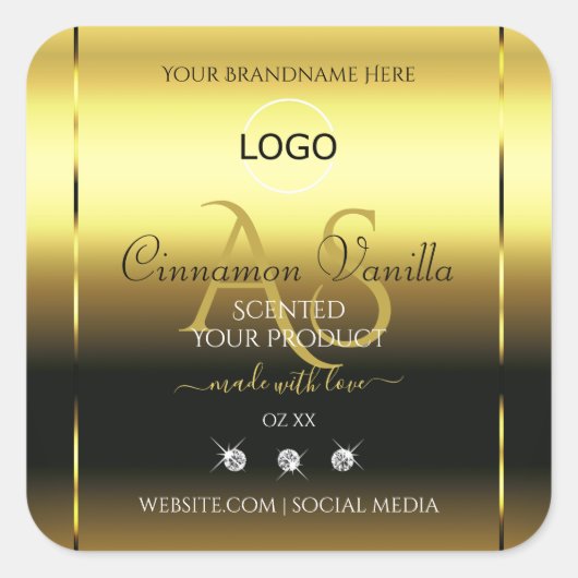 Luxury Gold Product Labels joodse monogram Logo (Voorkant)